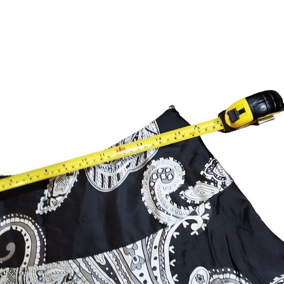 Neiman Marcus Exclusive 100% Silk Womens‎ Black Paisley Flowy Skirt Size M - Picture 7 of 12